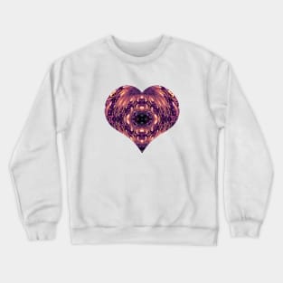 Fractal Romance and Love Heart Series Purple and Copper Fireworks Crewneck Sweatshirt